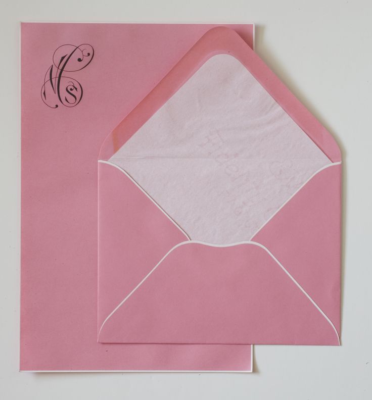 Proprietary “Oh That Pink” hand made note sheets and fully lined envelopes exclusively from Nancy Sharon Collins, Stationer.