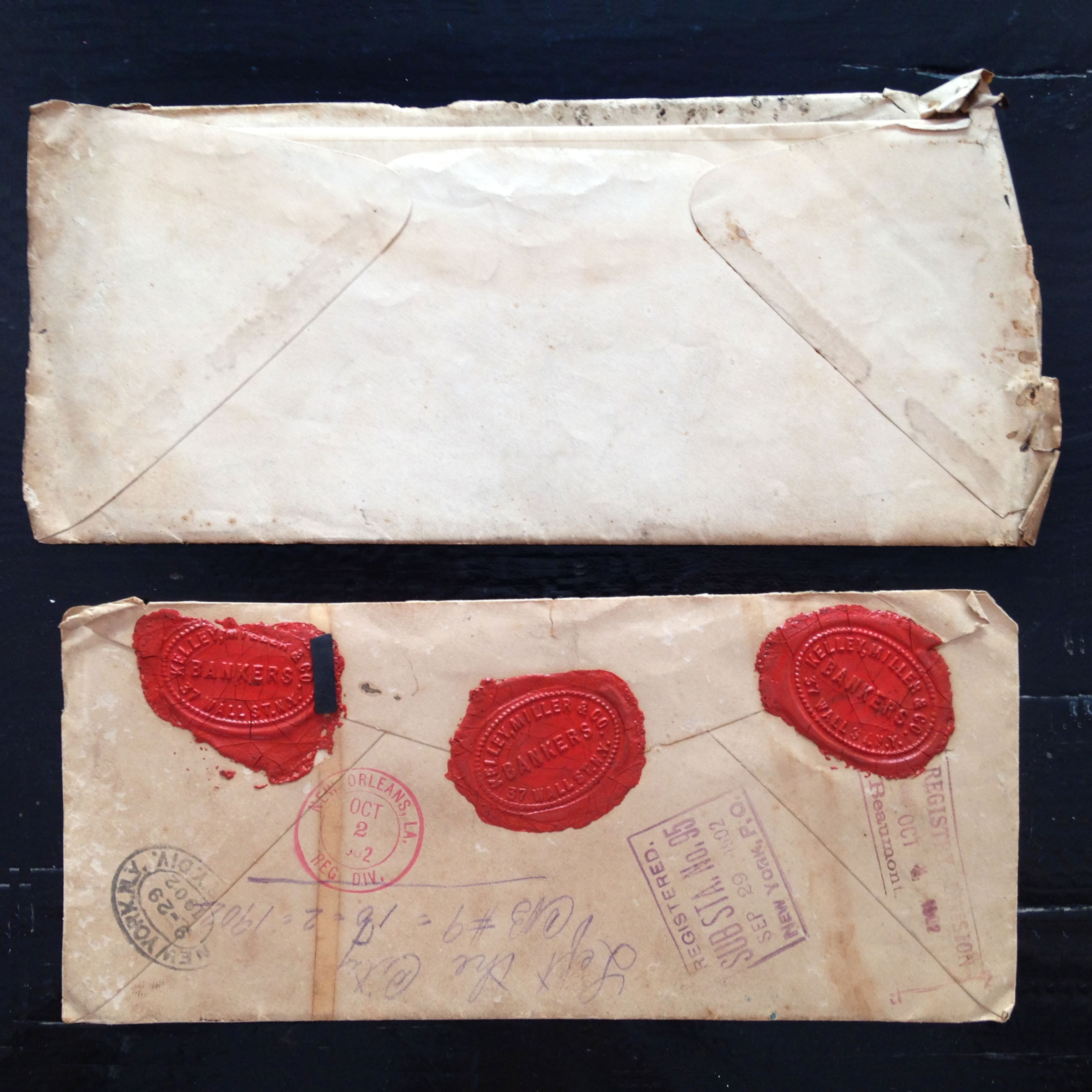 1878 & 1902 letters, verso